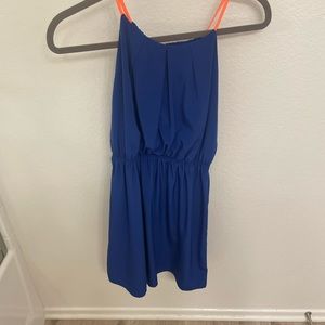 Blue sundress with orange ties